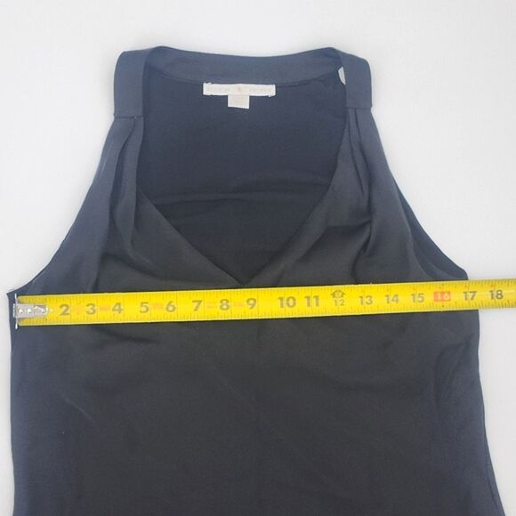 Boston Proper Nikki V Neck Charmeuse Blouse Top Womens Size 6 Black Minimalist - Picture 7 of 10